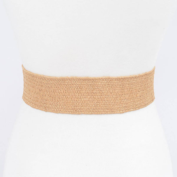 Faux Straw Elastic Belt