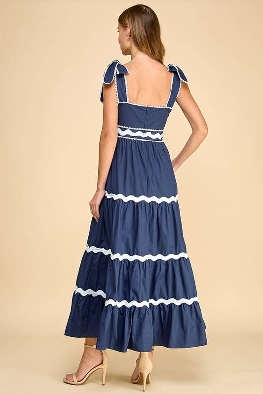 Ricrac Detail Midi Dress