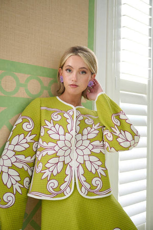 Mimi Quilted Suit - Pear Trapunto