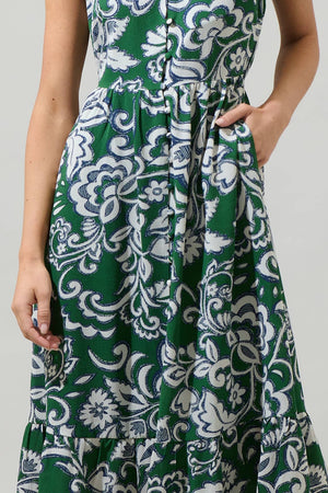 Harriet Floral Evianna Button Down Flutter Maxi Dress