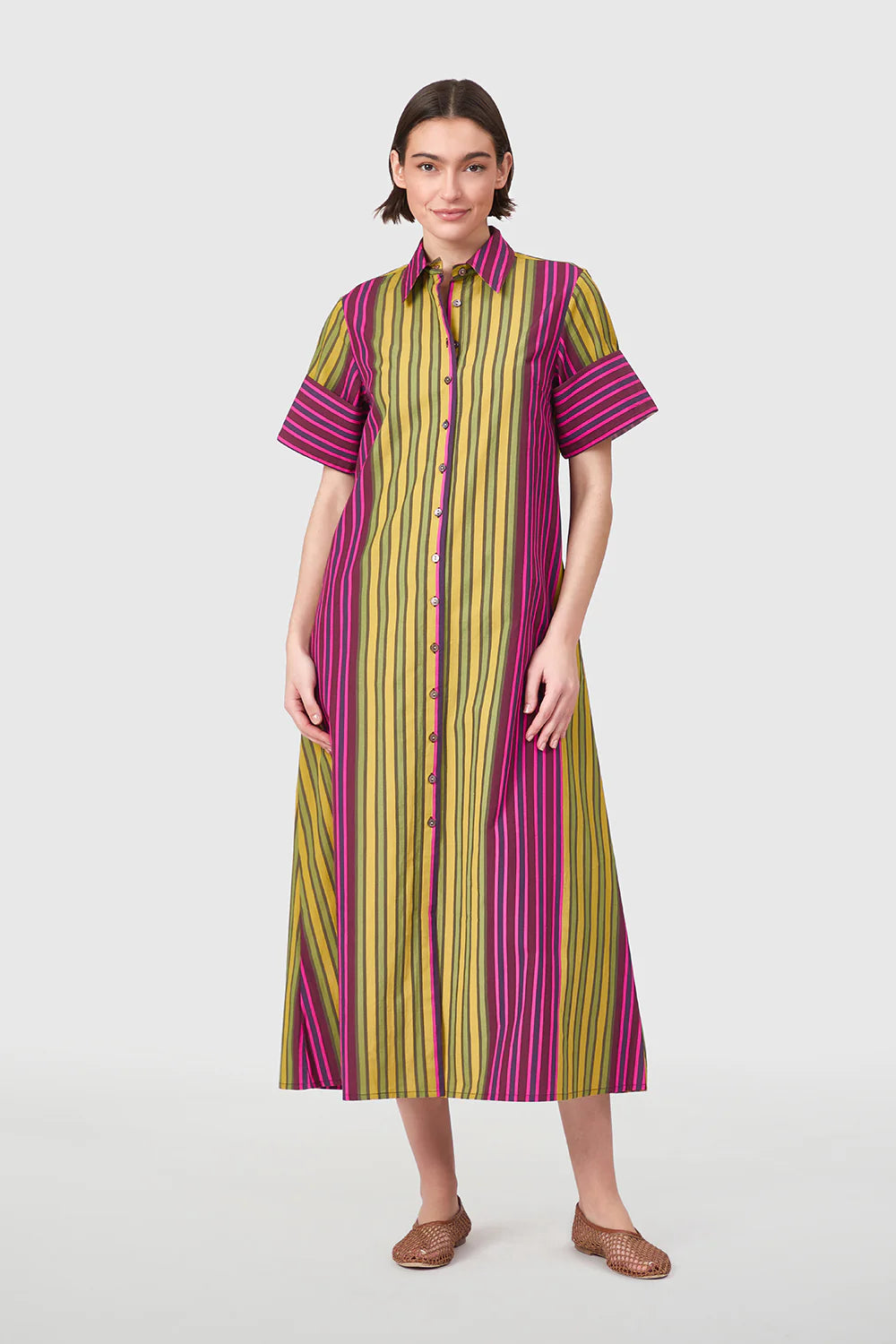 Gibbons Dress - Wildberry Stripes