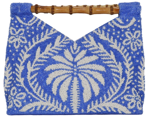 Cornflower Blue Beaded with Bamboo handles