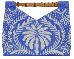 Cornflower Blue Beaded with Bamboo handles