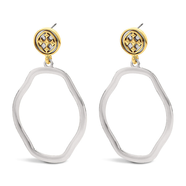 large dangle medallion earrings