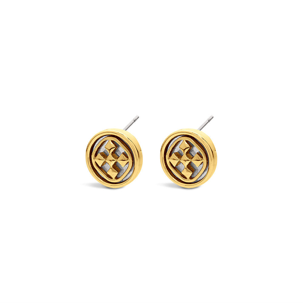 post medallion earring