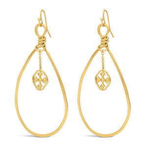 oval dangle shield earring