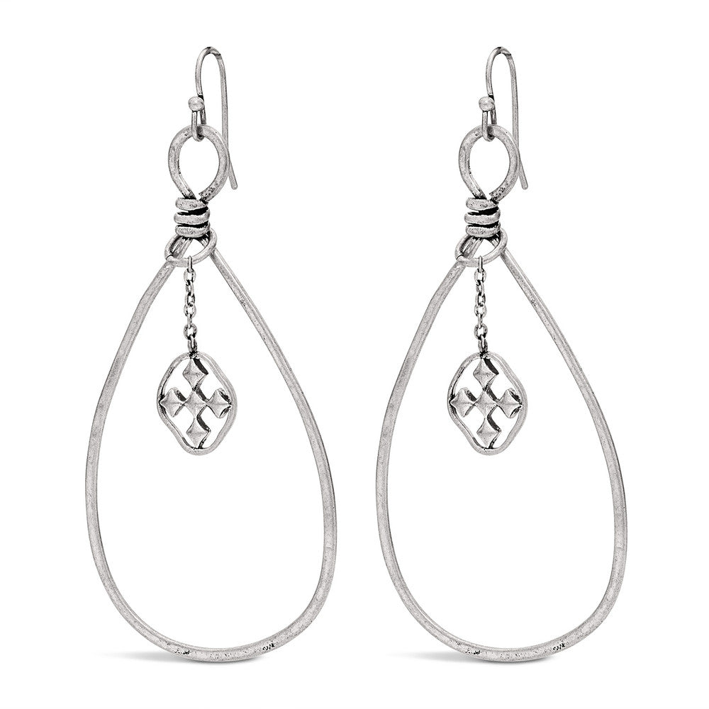 oval dangle shield earring