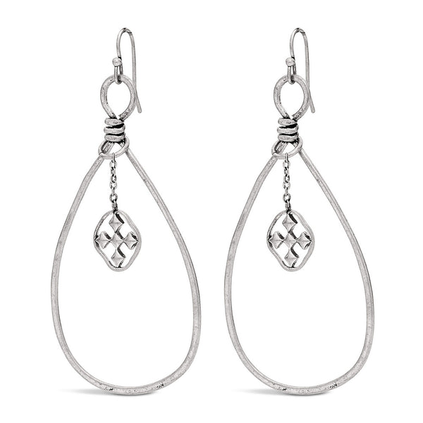 oval dangle shield earring