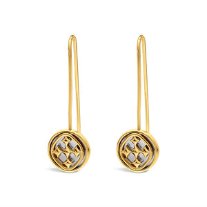 drop wire medallion earrings