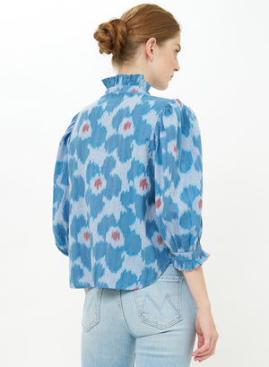 Ruffle Front Button Blouse