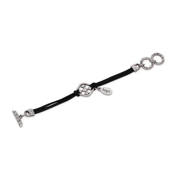 adjustable suede hope bracelet