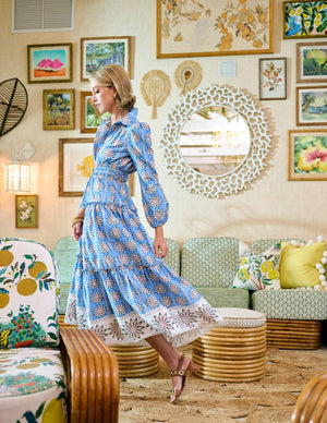 Banyan Long Sleeve Dress - Blue Daisy