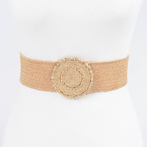 Faux Straw Elastic Belt