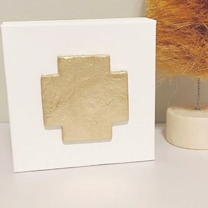 Gold Leaf 6 x 6 Cross Canvas