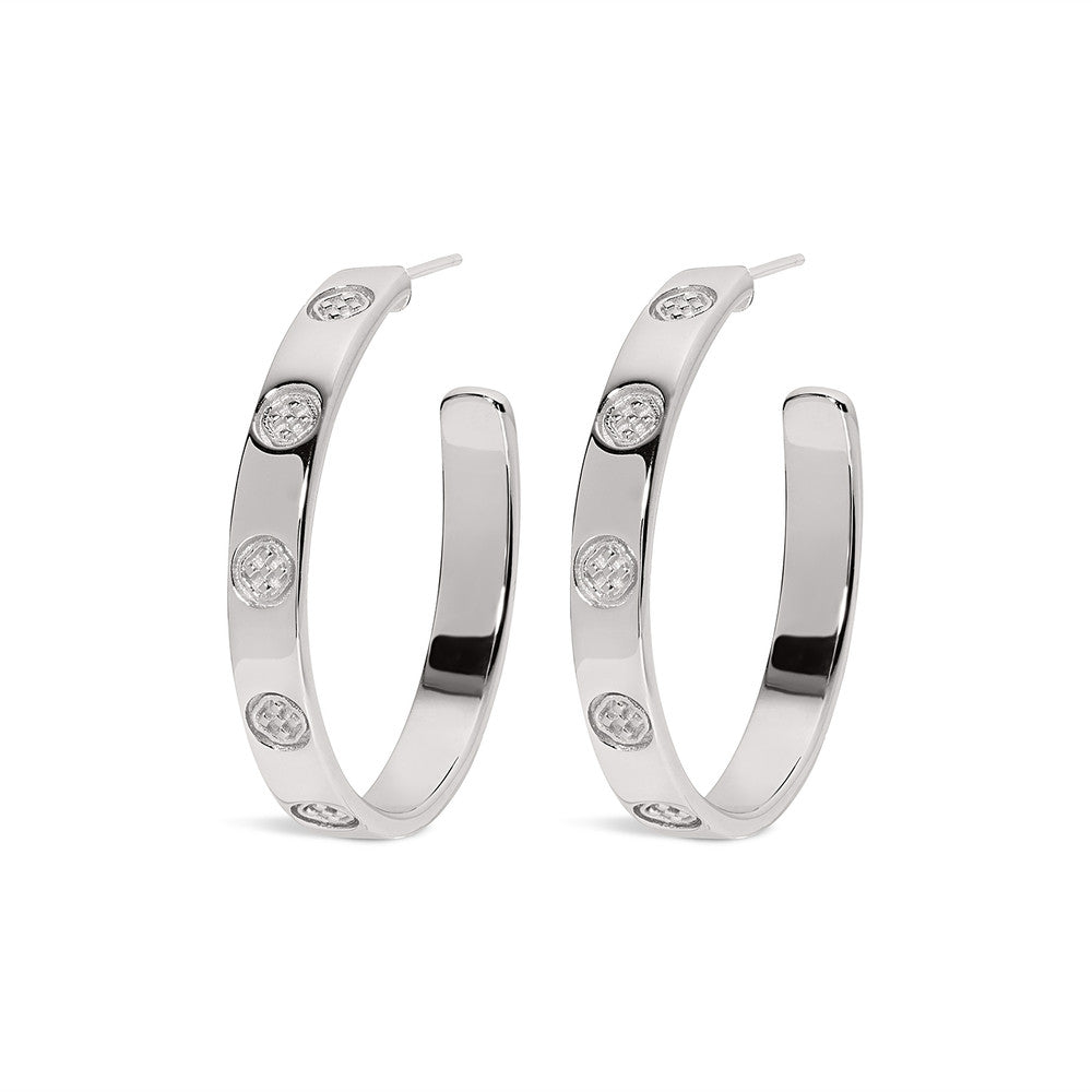 shield embossed earrings