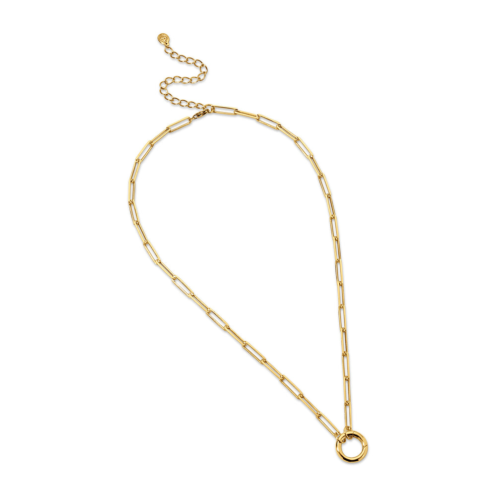 Gold Paperclip Chain with spring clasp
