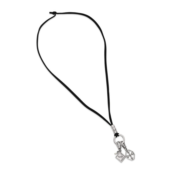 suede shield & charm lariat