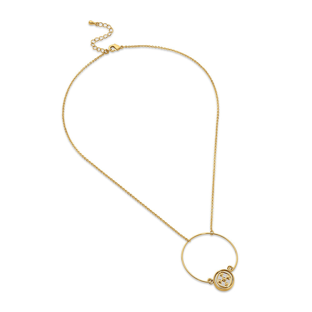small wire medallion necklace