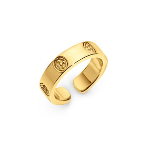 shield embossed ring