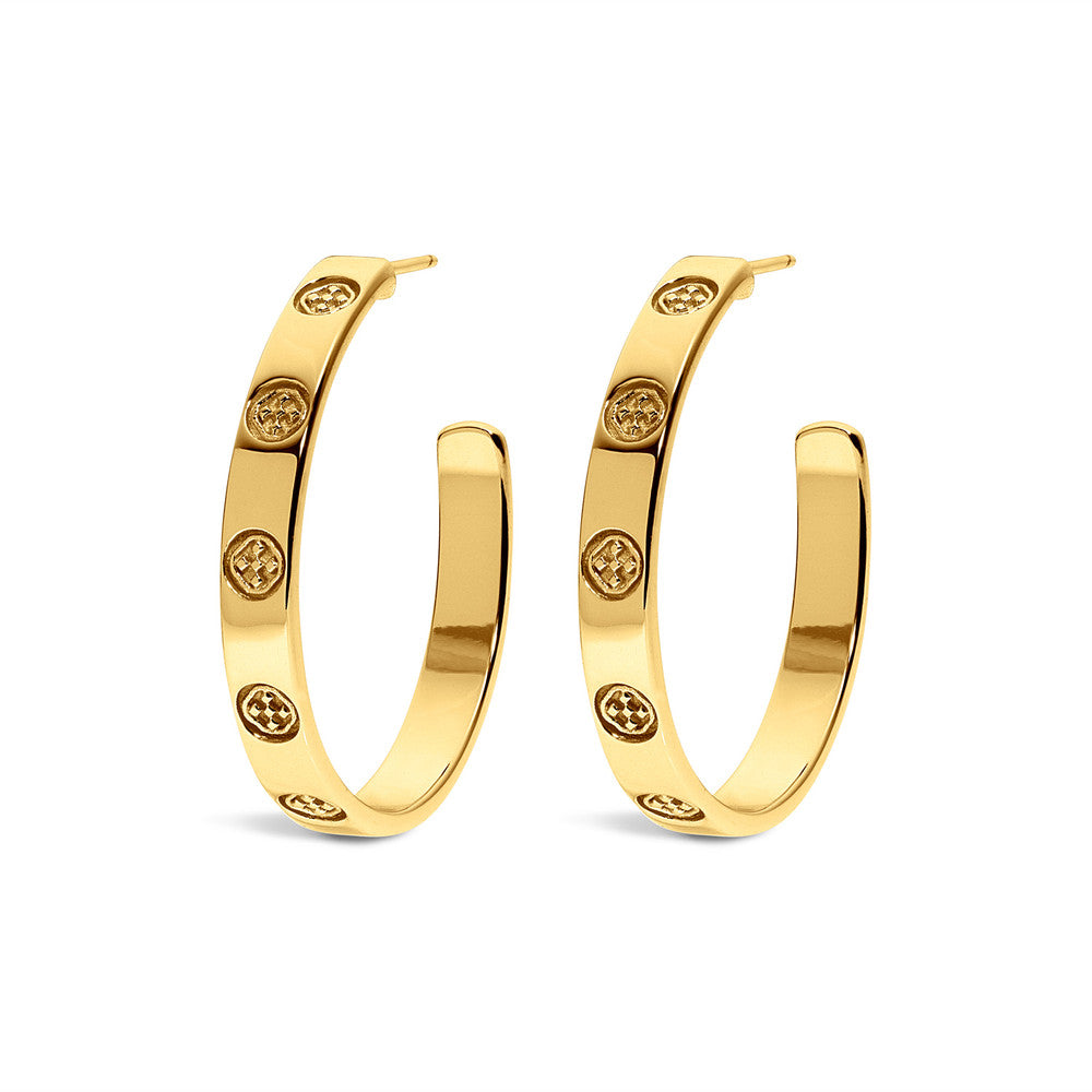 shield embossed earrings