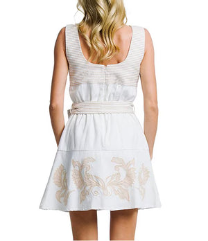 Delina Floral Embroidered Fit & Flare Mini Dress