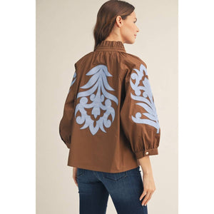 Baroque applique detail top