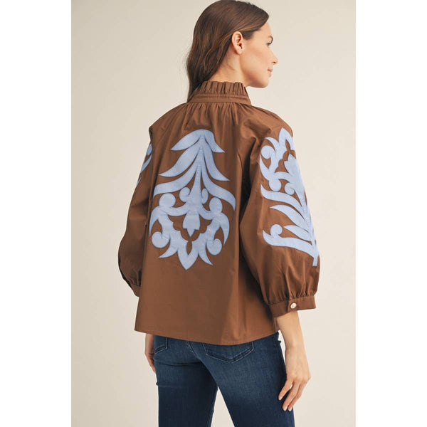 Baroque applique detail top