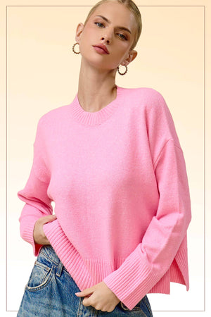 Crew Mock Neck Drop Shoulder Sweater Game Day Fall