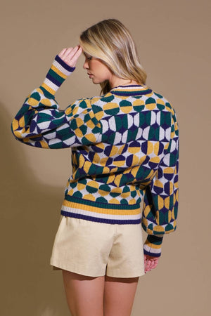 Cozy jacquard knit sweater
