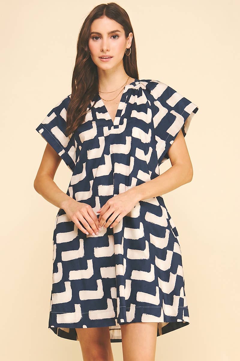 Geometric Print Tunic Dress