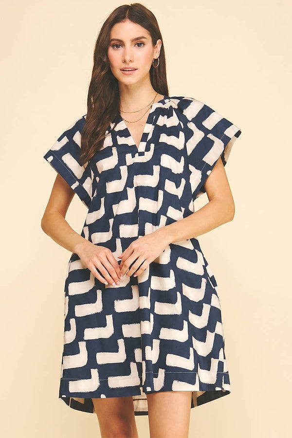 Geometric Print Tunic Dress