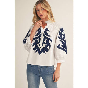 Baroque applique detail top