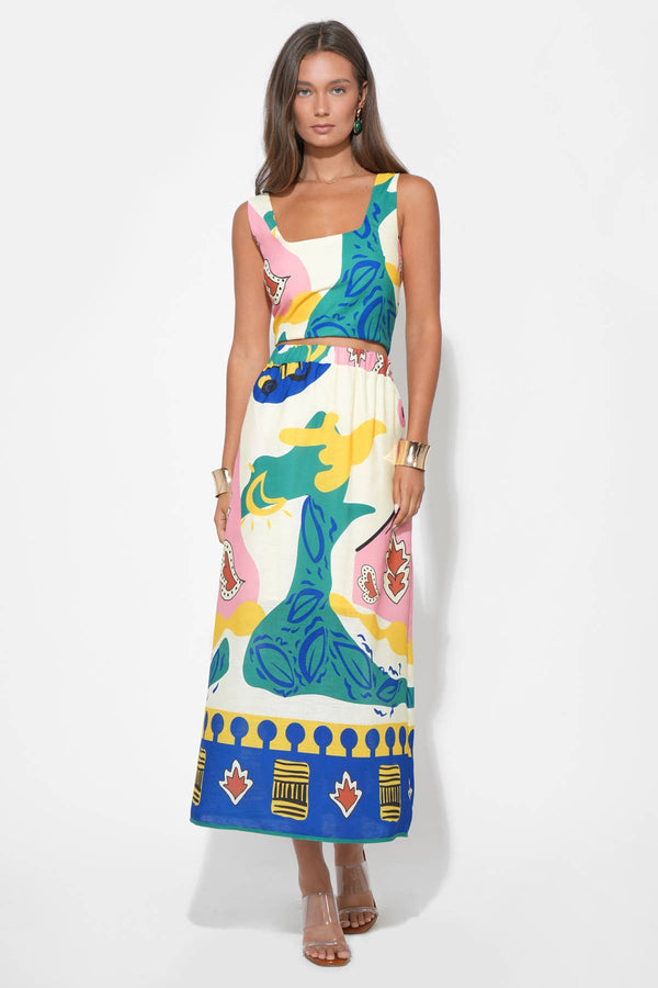 Annie Pull On Printed Skirt