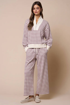 Stripe Contrast Sweat Set