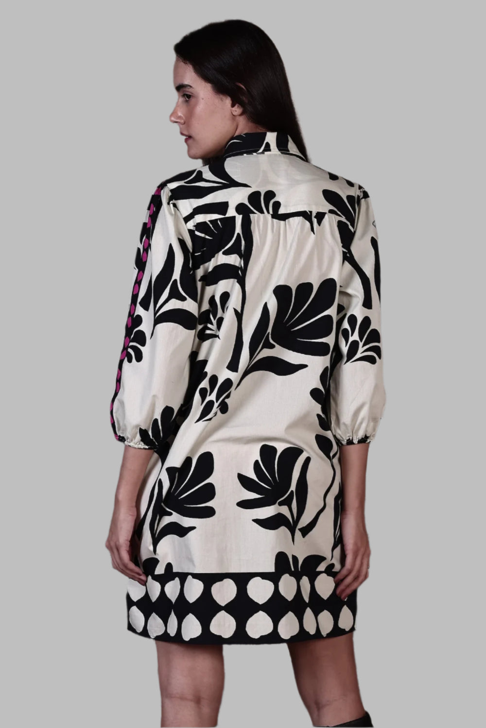 Ava Dress - Black Foliage