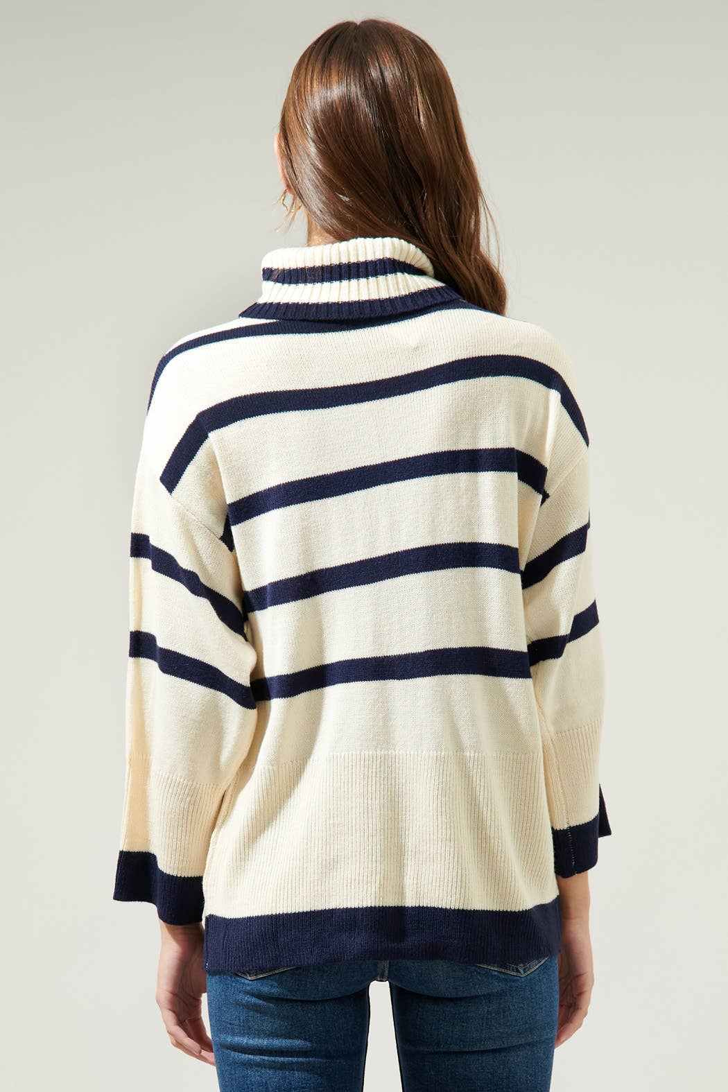 Hailey Hunter Striped Turtleneck Sweater