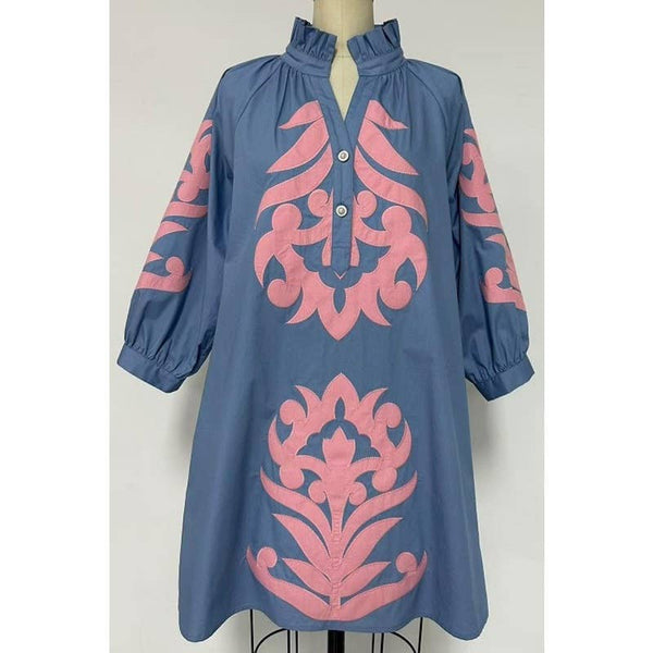 Floral Applique Shift Dress