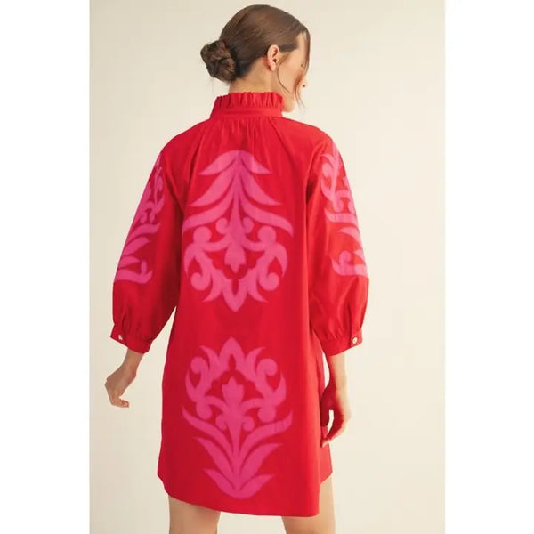 Floral Applique Shift Dress