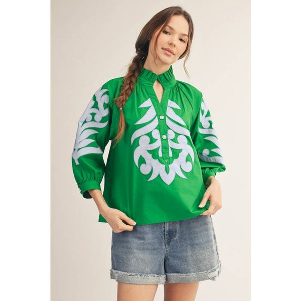 Baroque Applique Detail Top