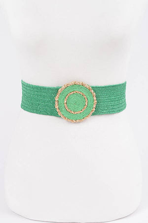Faux Straw Elastic Belt