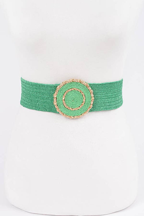 Faux Straw Elastic Belt