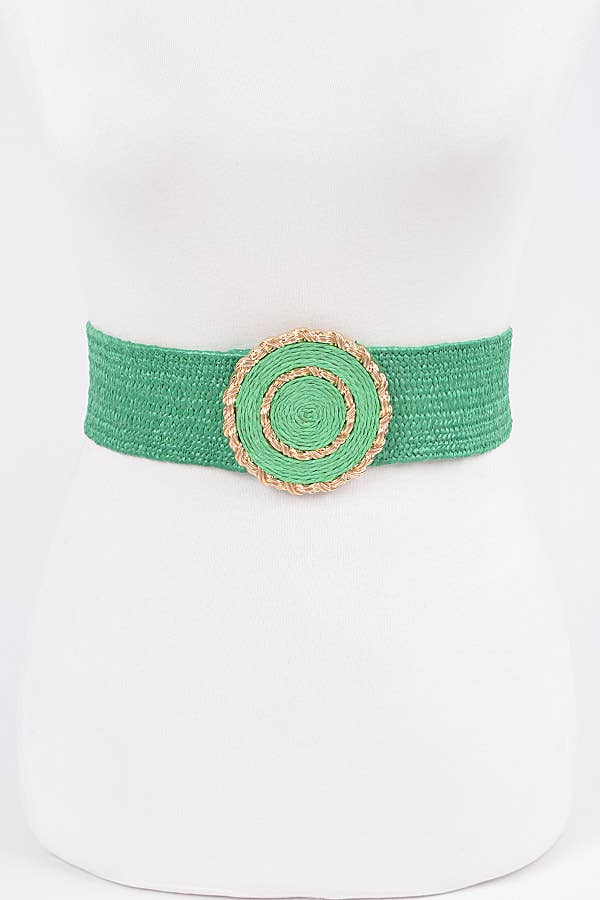Faux Straw Elastic Belt