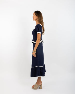 Addie Top (Puff Sleeves) - Solid Navy