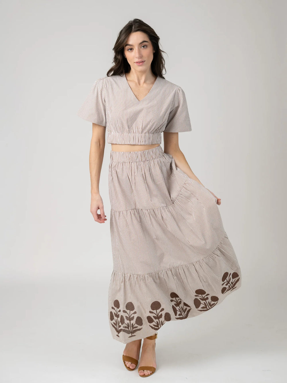 Abby Set | Brown Stripe