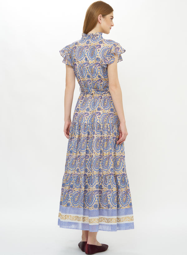 Ruffle Collar Button Maxi