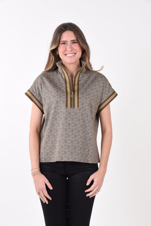 Poppy Pullover - Green Tonal Monogram