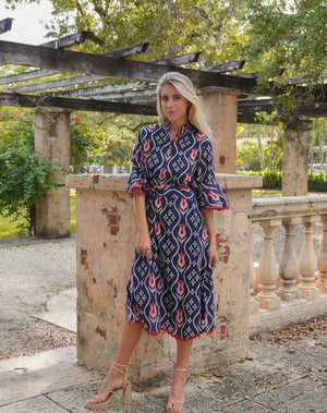 COMO MIDI | TULIP IKAT NAVY
