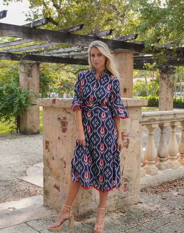 COMO MIDI | TULIP IKAT NAVY
