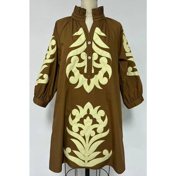 Floral Applique Shift Dress