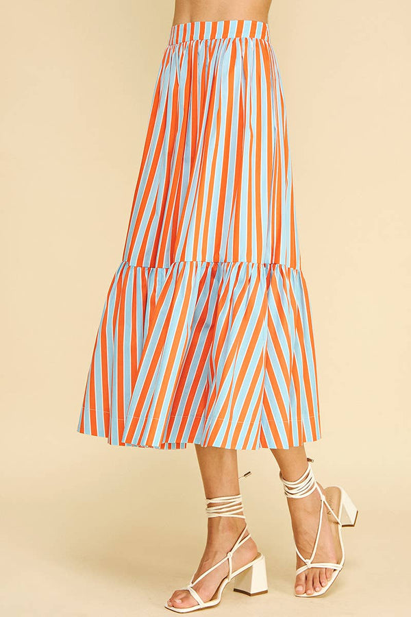 Multi Color Striped Skirt
